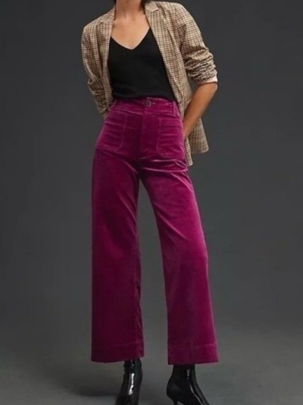 Anthropologie Maeve Women's The Colette Cropped Corduroy Pants Size 29